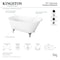 Aqua Eden Clawfoot Bathtubs, 57 L, 28 W, White/Polished Chrome, Cast Iron VCTND5728NT1 - alternate 3